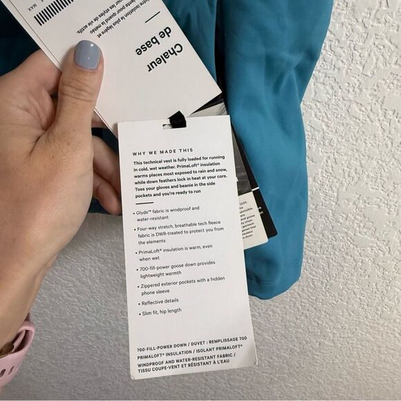 Lululemon Down for It All Vest Oceanic Size 4 BNWT - Picture 4 of 6